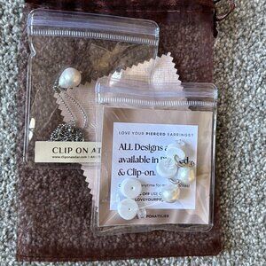 Baroque Pearl Style Earring and Necklace Set